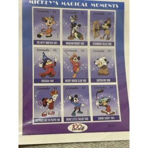 Disney Mickey's Magical Moments Stamp Sheet – Grenada $1 – 100 Years of Magic